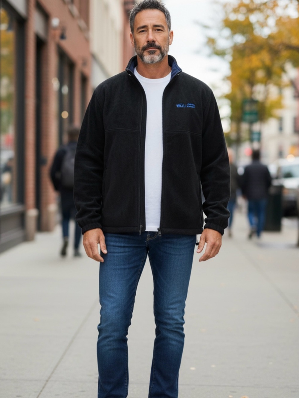 Charles River Apparel Black Full-Zip Shirt Jacket with logo North Shore LIJ